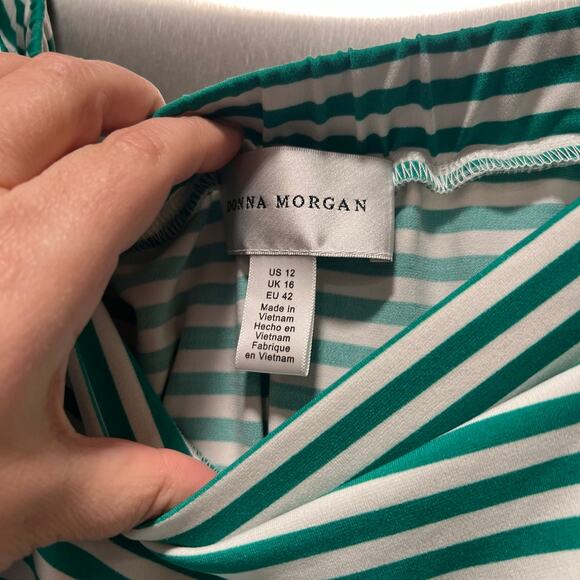 Donna Morgan stripe green tunic blouse size 12 - Picture 4 of 4